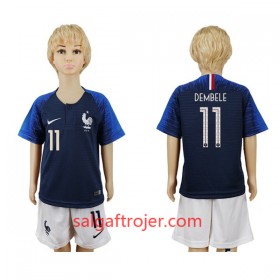 Frankrig Fodboldtrøjer Dembele 11 Børn Hjemmebanesæt VM 2018